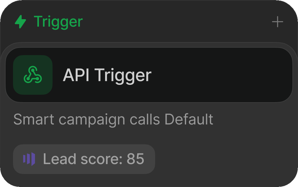 API Trigger node that starts a workflow when an outside system calls Default